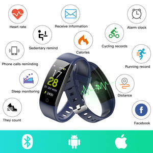 Fitness Tracker, Heart Rate Monitor (Waterproof Fitness with Step Counter, Calorie Counter, Pedometer)